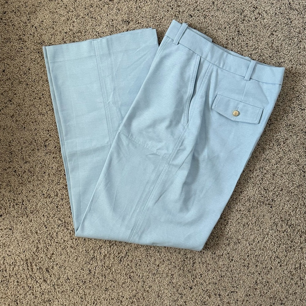 Zara Light Blue Straight Leg Pants